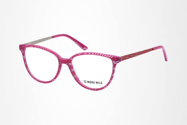 unique stripe color women’s round eye acetate glasses frame with metal temple